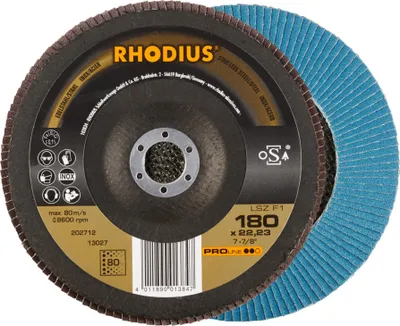 Produktbild von Rhodius Schleifscheibe LSZ F1 178x22,23mm Körnung 80 Edelstahl Proline - 202712