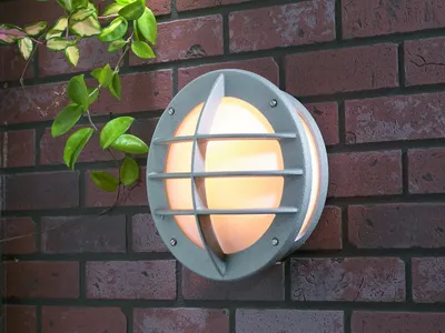 Produktbild von LED Außenwandleuchte für Fassadenbeleuchtung & Hausbeleuchtung, Kellerlampe Grau