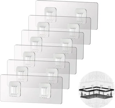 Produktbild von Famanu Ersatz-Klebebügel für Duschcaddy - Set von 6 transparenten Haken