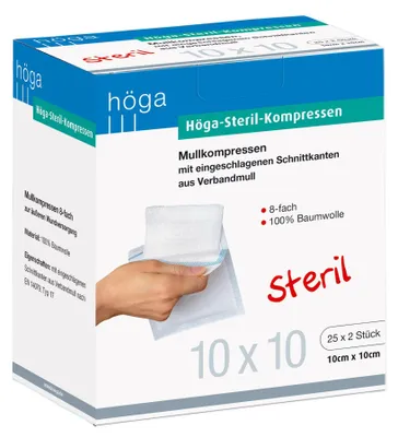 Image de HOEGA STERIL 8FA 10X10, 25X2 St COM