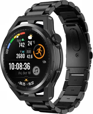 Produktbild von Strap-it Huawei Watch GT Runner Stahlarmband (Schwarz)