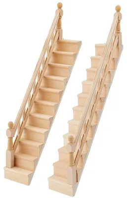 Immagine prodotto di Piccola scala in legno per casa delle bambole, scala in scala 1:12