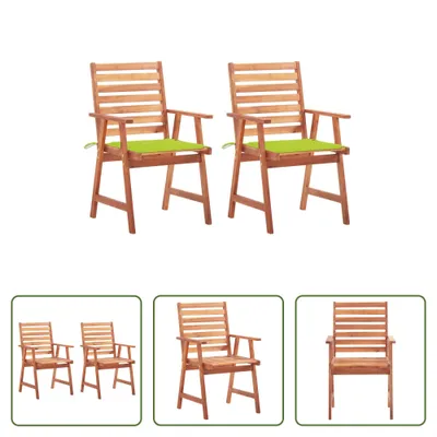 Produktbild von The Living Store Garten-Essstühle 2 Stk. mit Kissen Massivholz Akazie