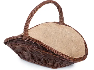 Produktbild von JIPRO® Kaminholzkorb aus Weide dunkel mit Jute Camino VII. - Weidenkorb - B 64 x T 39 x H 24/39(cm)