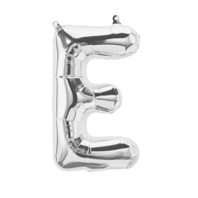 Immagine prodotto di Palloncino in foil con lettera E, argento, 40 cm circa, da riempire con aria compressa