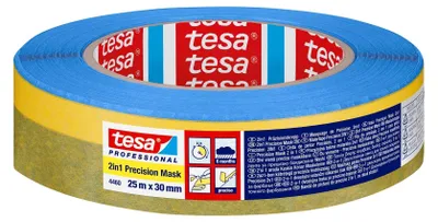 Zdjęcie produktu dla Taśma maskująca Tesa 138547 dwustronny 2 w 1 - 25 m x 30 mm - 4460