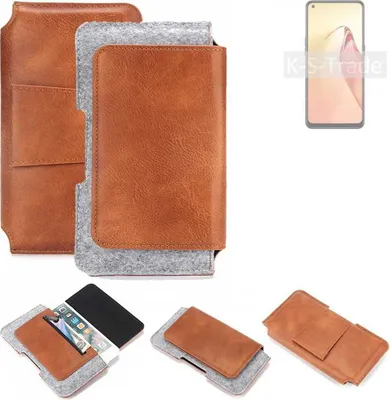 Produktbild von K-S-Trade Handyhülle Schutzhülle kompatibel mit Oppo F21s Pro 5G Gürteltasche Holster Gürtel Tasche Smartphone Tasche Handy Hülle Polyurethan+ Filz,