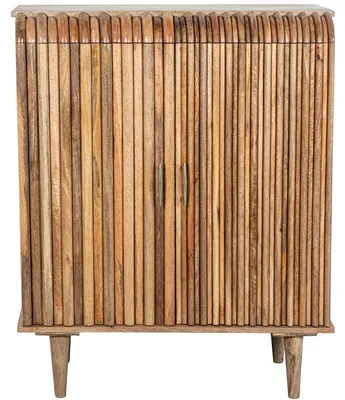 Consoletafel mit 2 Holztüren, Natur, 112x42x91 cm