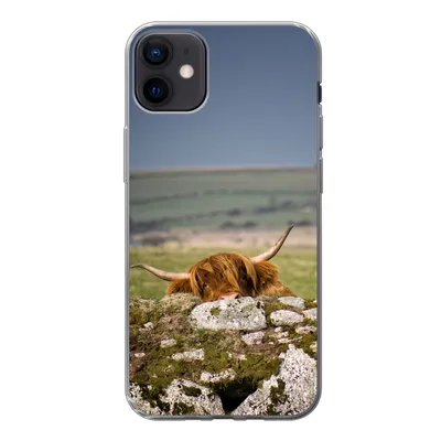 Produktbild von MuchoWow® Handyhülle Schutzhülle Hülle für iPhone 12 mini Schottische Highlander - Steine - Gras Silikon Softcase Handy Hülle - Bild