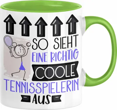 Produktbild von Tennisspielerin Geschenk Tasse Lustig Geschenkidee für Tennisspielerin Geburtstag So Sieht Eine Richtig Coole Tennisspielerin Aus Frauen Spruch (Grün)