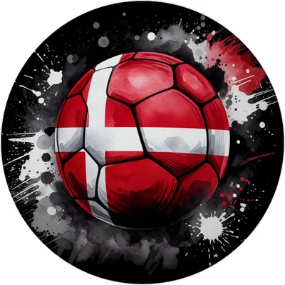 Produktbild von Fußball Dänemark Flagge Magnet rund