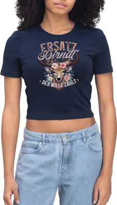 Produktbild von Spreadshirt Ersatz Dirndl Trachten T-Shirt Für Damen Und Kinder Crop Top, M, Light Navy