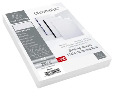 Image de Exacompta Pack de 100 couvertures Chromolux 230g/m² DIN A4 blanc