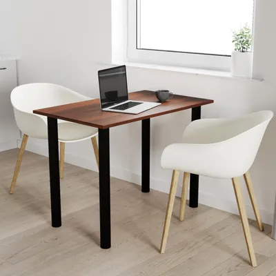 Produktbild von AKKE Walnuss Tisch mit schwarze beine LxBxH: 50x50x74 cm