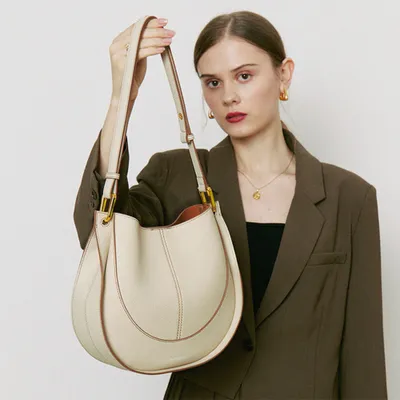 Produktbild von Verstellbare Umhängetasche, Schultertasche, Tasche mit großem Fassungsvermögen, Damentasche, Ledertasche Weiß 28*8*24.5cm /6121-D-Bai/