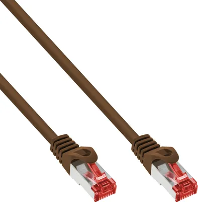 Produktbild von InLine Patchkabel, S/FTP (PiMf), Cat.6, 250MHz, PVC, Kupfer, braun, 25m, 25 m, Cat6, S/FTP (S-STP), RJ-45, RJ-45, Braun