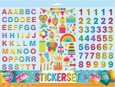 Produktbild von Buchstaben- und Zahlenaufkleber 2wz 100101N 23677
