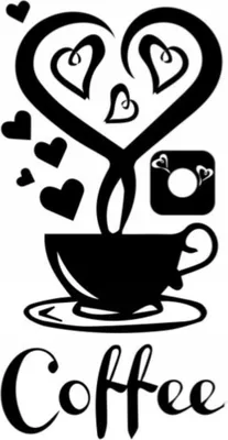 Produktbild von KÜCHENAUFKLEBER Kaffeetassenaufkleber Herz 100 x 50 cm G262