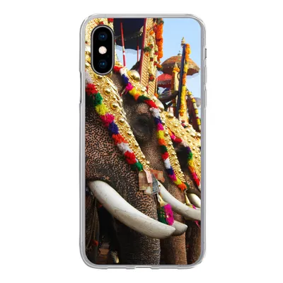 Produktbild von MuchoWow® Handyhülle Schutzhülle Hülle für iPhone X Elefant - Parade - Tiere Silikon Softcase Handy Hülle - Handyhülle