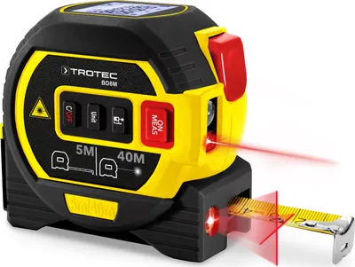 Zdjęcie produktu dla Dalmierz laserowy TROTEC BD8M | 0,05 m do 40 m Laserowy pomiar odległości Precyzyjny pomiar odległości, powierzchni i objętości w kilka sekund