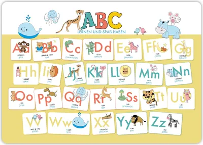 Produktbild von Hochwertiges ABC-Mini-Lernposter der Tiere (32,4 x 45,8 cm): Stabiler Karton, folienbeschichtet, abwischbar.