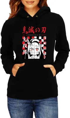 Zdjęcie produktu dla Damska Bluza Z Kapturem Demon Anime Slayer Nezuko Kamado 009, Lady S / Czarny