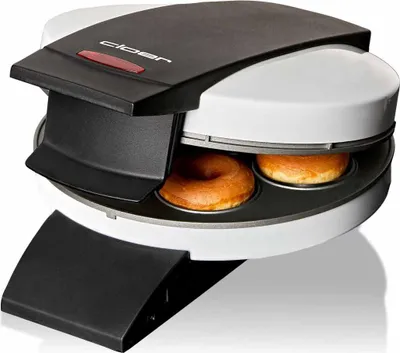 Produktbild von Cloer 6121 Donut-Maker für 6 Mini-Donuts oder Bagels, Antihaftbeschichtung, rote Kontrollleuchte, platzsparend zu verstauen, Kabelaufwicklung,