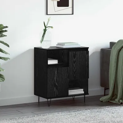Image de vidaXL Sideboard noir imitation chêne 60 x 35 x 70 cm