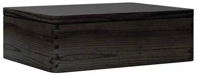 Image de vidaXL Caisse en bois avec couvercle noir 40x30x13 cm pin massif