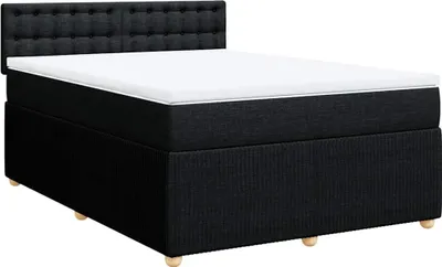 Produktbild von vidaXL Boxspringbett mit Matratze Schwarz 140x200 cm Stoff