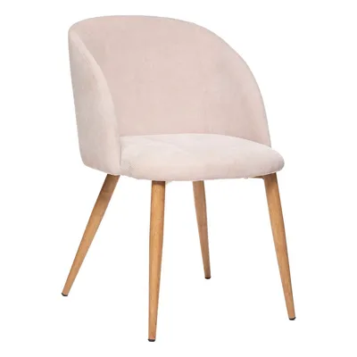 Produktbild von Sessel "Celeste" - beige - Kord - Metallbeine in Eichenoptik - Atmosphera créateur d'intérieur