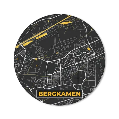 Produktbild von MuchoWow® Mauspad Mousepad Deutschland - Schwarz und Gold - Bergkamen - Stadtplan - Karte 40x40 cm - Mousepads - Maus Mat - Pad - Mausunterlage - Schreibtisch Accessoires