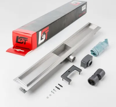 Produktbild von Duschrinne 700 x 70 mm Duschablauf Bodenablauf Ablaufrinne mit Siphon Dichtband
