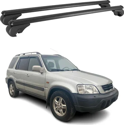 Image de Barres de toit Transversales pour Honda CR-V 1995-2002 Aluminium Noir
