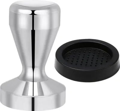 Produktbild von Kaffee Tamper, 51mm, Silikonmatte 58mm, 304 Edelstahl für Espresso, Intensiver Kaffee Genuss