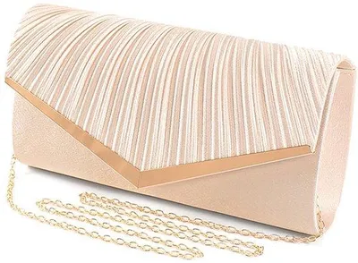 Zdjęcie produktu dla Eleganckie, złote torebki z łańcuszkami, idealne do wieczorowych sukien