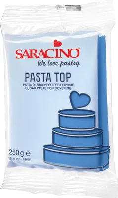 Produktbild von Saracino Pasta Top blau  250g  Einschlagmasse Rollfondant blu blue - glutenfrei