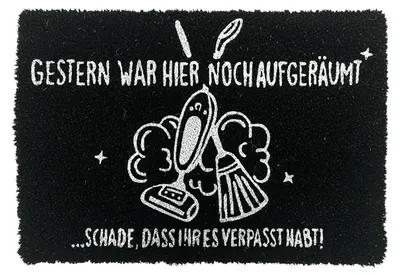 Kokosfußmatte mit Spruch, 60x40 cm, schwarz, rutschfest