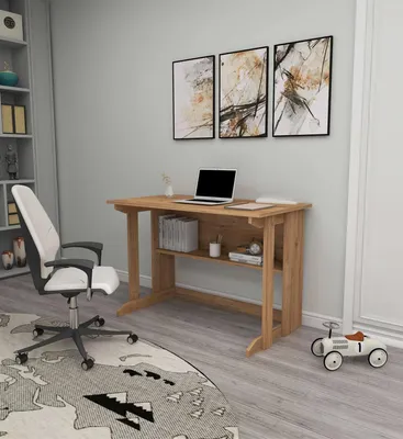 Produktbild von Skye Decor, Hochwertiger Schreibtisch (Elterncode) - Atlantik-Kiefer, 100 cm, 3 Teile