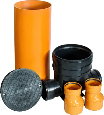 Immagine prodotto di Set di chiusini ScarMaxx DN315, larghezza 85 cm, 2xDN125, 2x riduzione 160/125