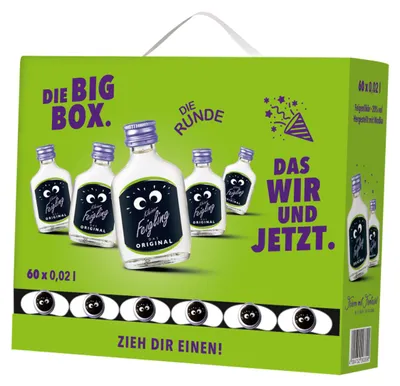 Image de Kleiner Feigling l'original Liqueur de figue La Big Box | 20 % vol | 60 x 0,02 l