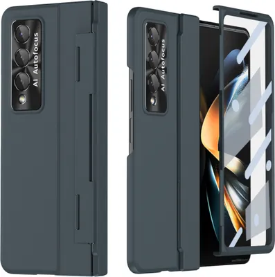 Image de Etui pour Samsung Galaxy Z Fold 3 5G, étui fin et rigide avec protection de la charnière et de l'écran vert