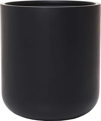 Image de VIVANNO Pot de fleurs en fibre de verre CHICO Rond, anthracite mat - 45x50 cm
