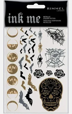 Image de Rimmel Ink Me Autocollants de tatouage d'Halloween métalliques, temporaires