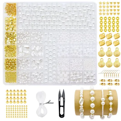 Image de Solidchoice - 1400 perles blanches pour la création de bijoux DIY