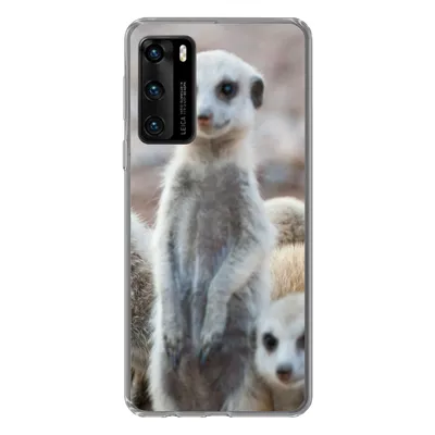Produktbild von MuchoWow® Handyhülle Schutzhülle Hülle für Huawei P40 Neugierige Erdmännchen Silikon Softcase Handy Hülle - Handytasche