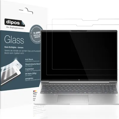 Produktbild von 2x Schutzfolie für HP ProBook 460 G11 16 Zoll - Anti-Shock 9H Folie dipos Glass Kunststoffglas