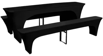 Obrázok produktu pre vidaXL 3 návleky na pivný stôl a lavice Stretch Black 220 x 50 x 80 cm
