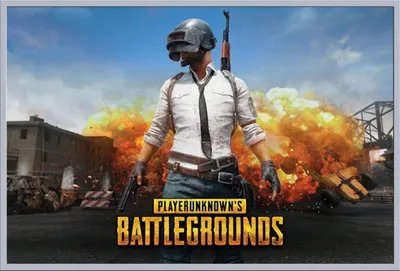Image de PUBG - Affiche - Playerunknown + cadre interchangeable, Shinsuke® Maxi en plastique argenté, vitre en acrylique