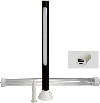 Produktbild von Harms Stableuchte LED Akku Campingleuchte USB Dimmer Powerbank IP65 Erdspieß Alu 31cm
